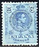 Spain 1909 Alfonso XIII 25 CTS Blue Edifil 274. España 1909 274. Uploaded by susofe